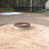Stamped Concrete Patio with Firepit